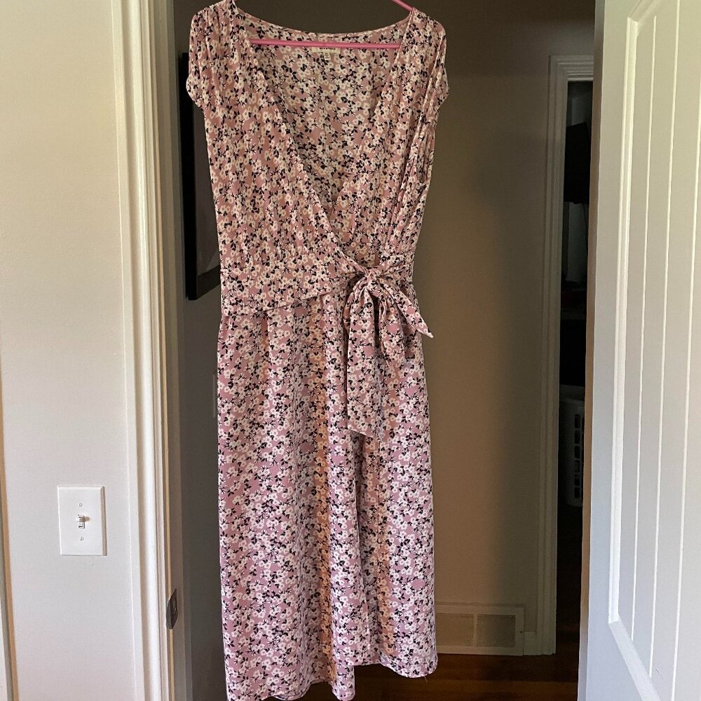 Max Studio Pink Flower midi dress size M